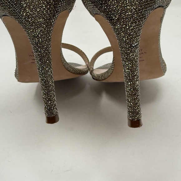 Stuart Weitzman Nudist Gold Glitter Sandals Heels Women’s Size 11 EUC - Picture 8 of 15